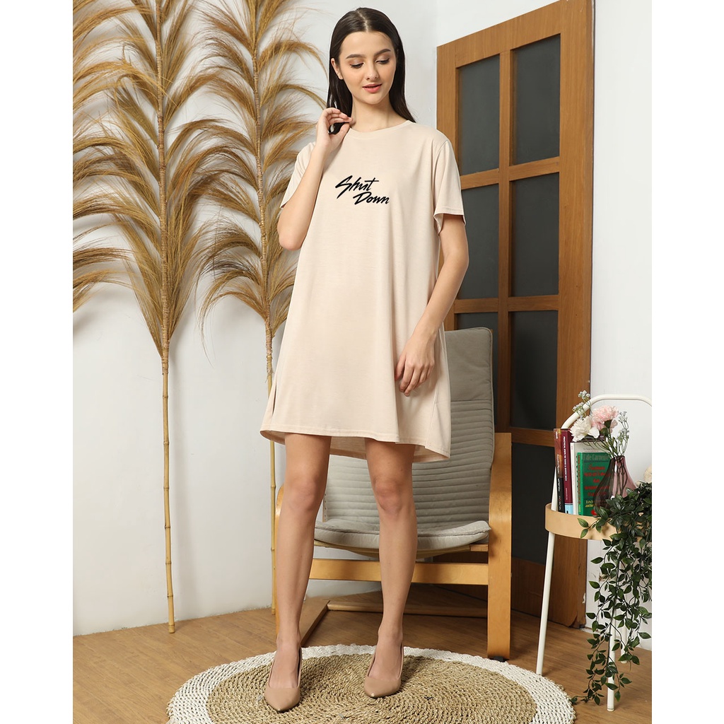 YOURSTYLE1119 - BASIC MINI DRESS SHUTDOWN TUNIK OVERSIZE TSHIRT KEKINIAN OVERSIZE