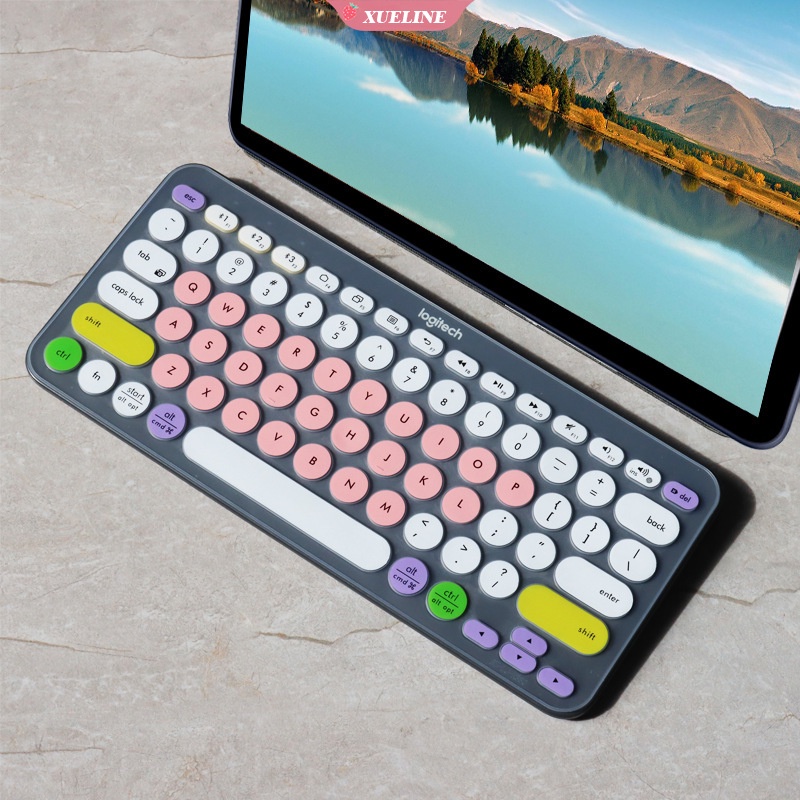 1 Pc skin Pelindung keyboard Logitech K380 Bahan Silikon Ultra Tipis Ukuran Xl
