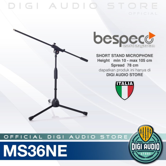 Stand Tripod Microphone Pendek Bespeco Ms36Ne Mic Todong Drum Cajon #Original