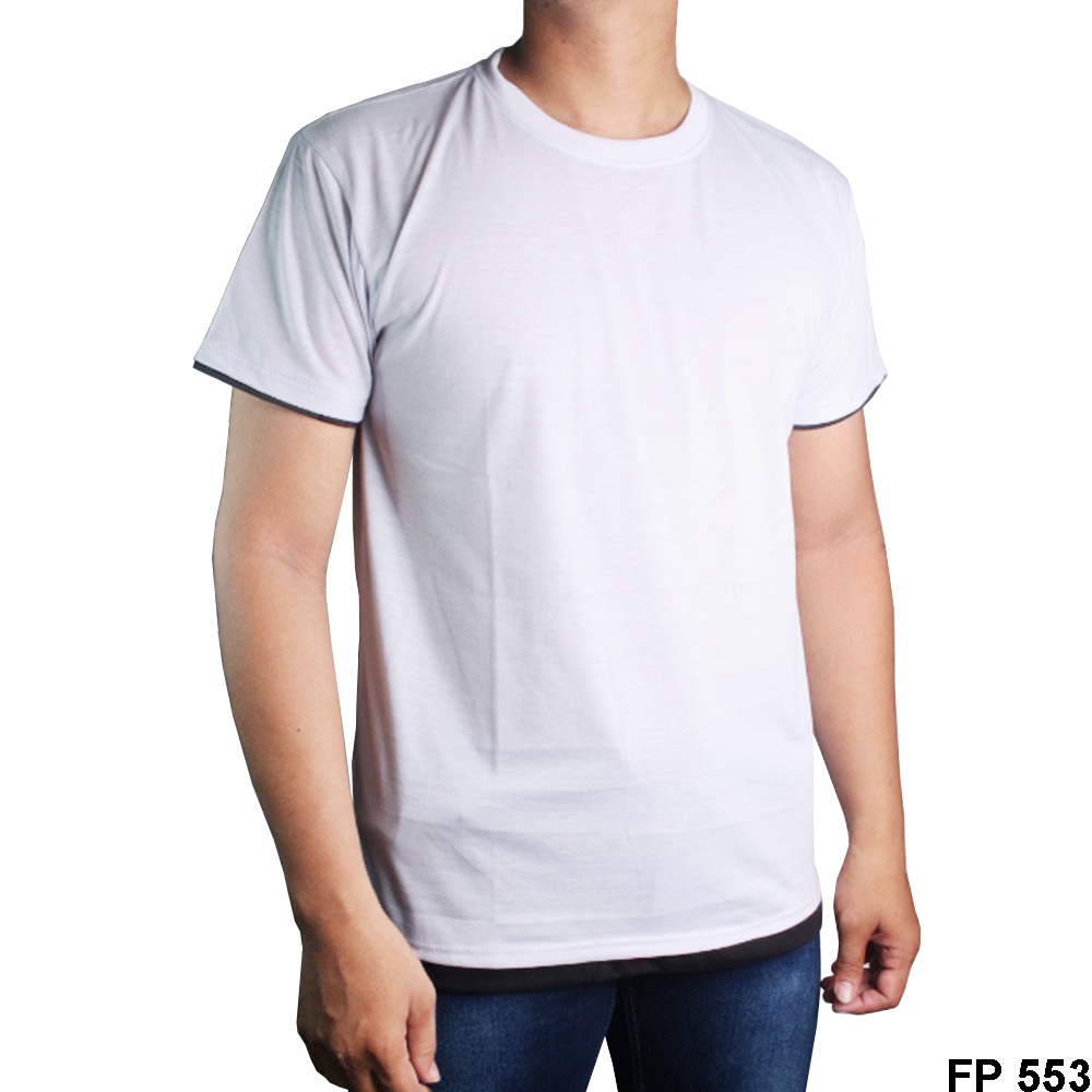 Kaos Polos Katun Combed Kerah V-neck - POL 43