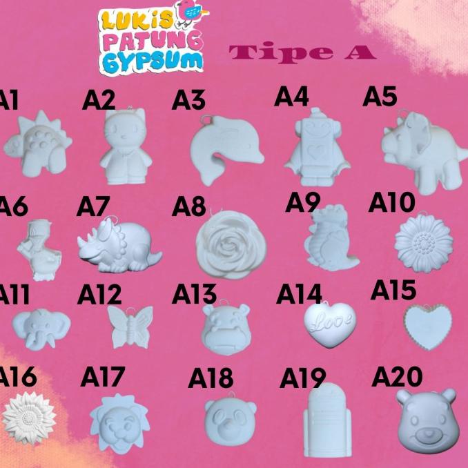 

Patung lukis gypsum besar tipe A / patung mainan | patung gypsum anak