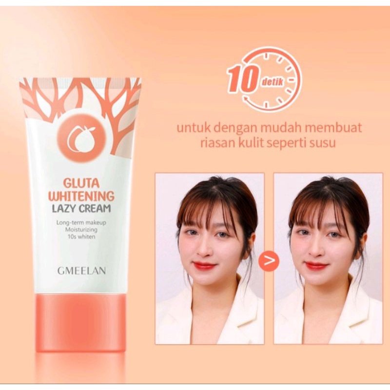 GMEELAN Day Cream Niacinamide 30g Gluta Whitening Lazy Cream Pelembab Wajah Pemutih