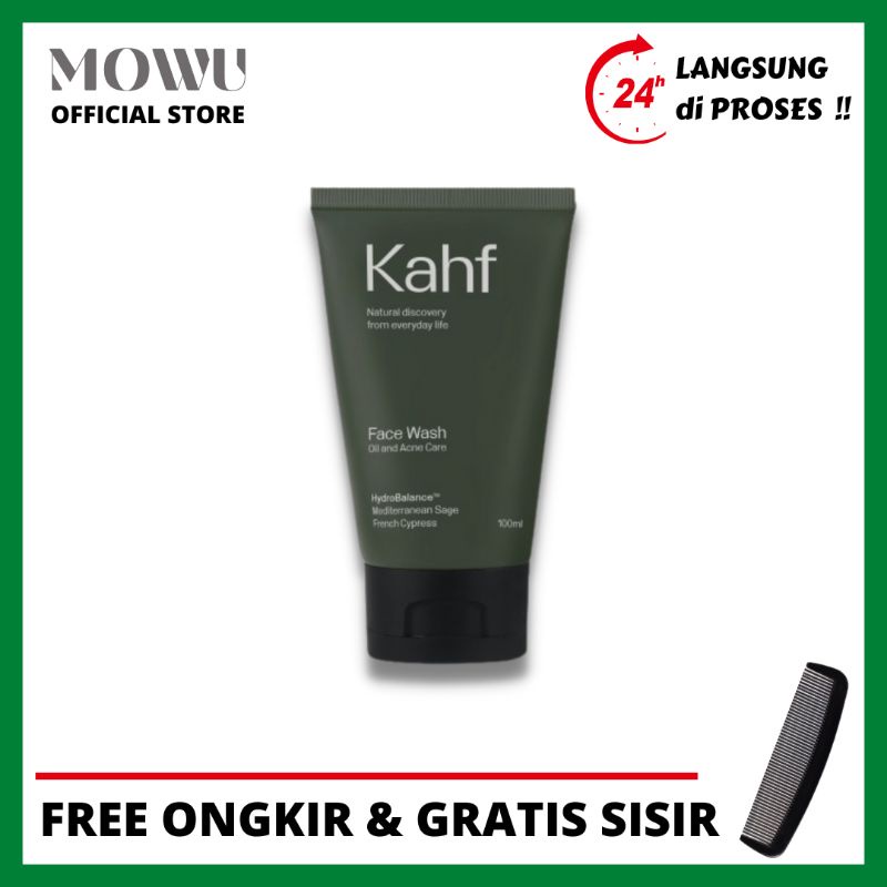 Kahf Face Wash Oil and Acne Care 100 Ml - Sabun Muka Wajah Pria Kahf Hijau Original