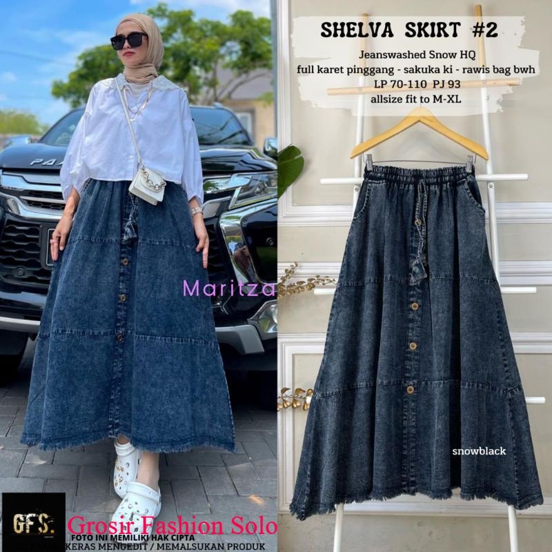 SHELVA SKIRT #2 | ROK MAYUNG JEANS SNOW UMBRELLA | BY MARITZA