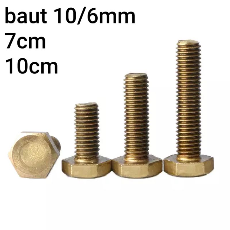 baut kunci 10 /6mm +mur dan ring