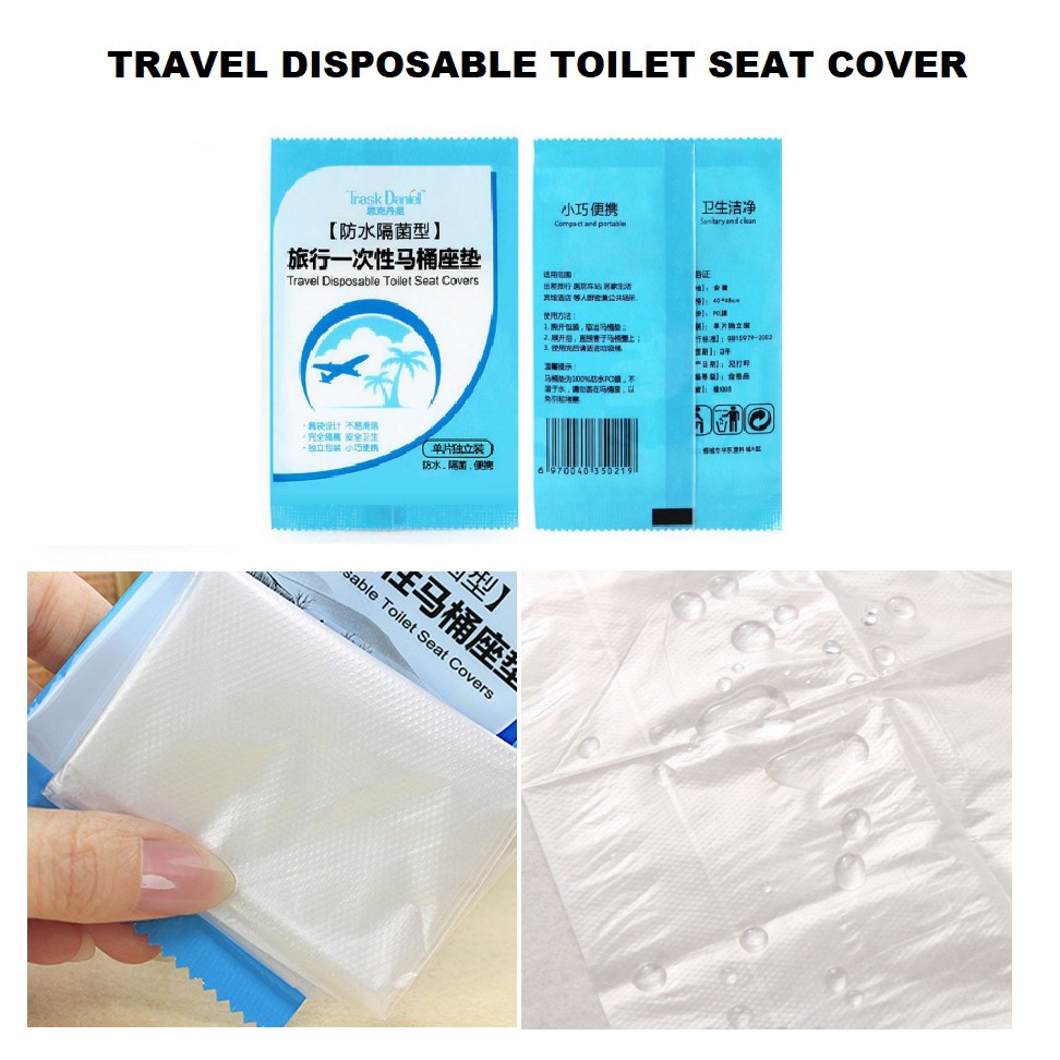 Travel Toilet Seat Cover penutup Disposable Alas Duduk Kloset Toilet Plastik kresek sekali pakai