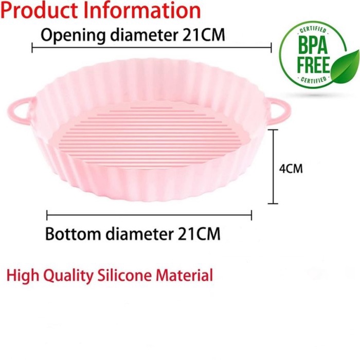 Air Fryer Silicone Pot Model Bulat Round Oven Food Grade Tahan Panas