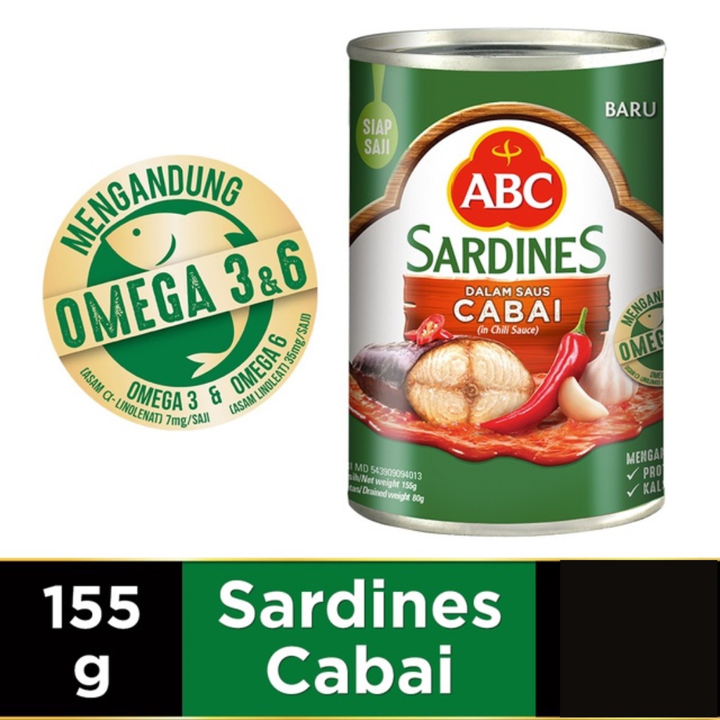 

❤️ Albani ❤️ ABC Sarden Saus Cabai 155 gr - Sarden Berkualitas Dari ABC - Ikan Sarden Kemasan Kaleng - AMAN - BPOM