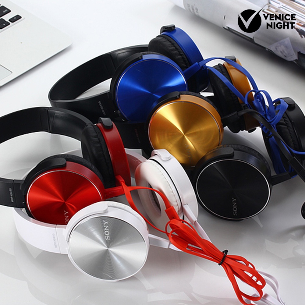 (VNEP) (Berkabel) S-ony XB-450 Universal 3.5mm Jack Bass Headphone Headset dengan Mikrofon