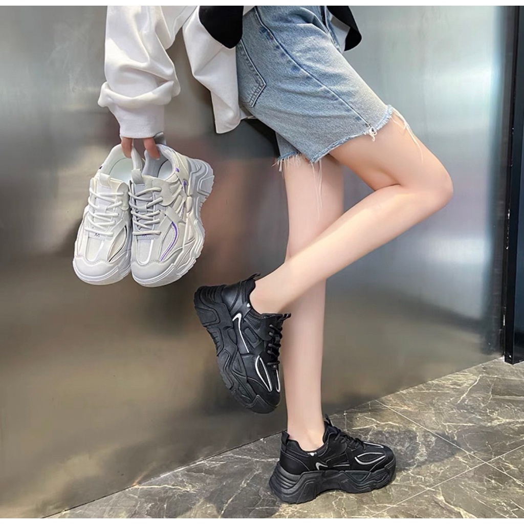 AVANCEID 1813 Sepatu Sneakers Wanita Sekolah Olahraga Sport Hitam Import