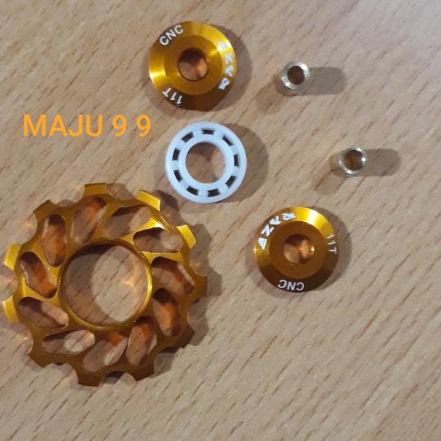 Pulley Rd Sepeda 11T Alloy Cnc Ceramic Raze - Merah