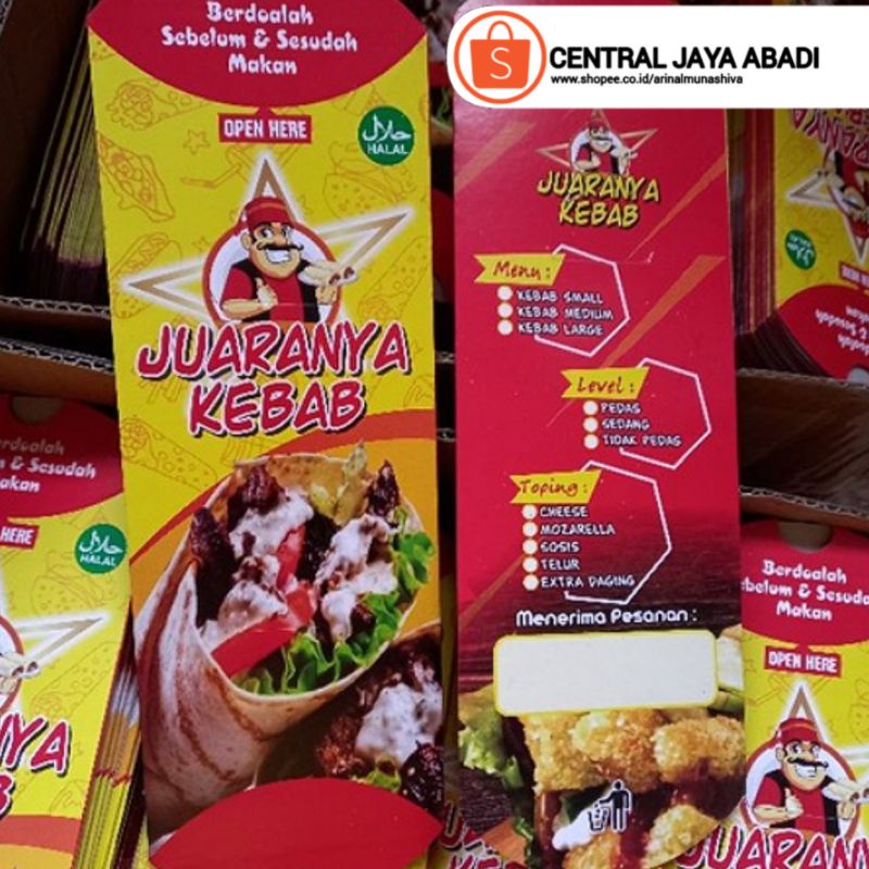 

100 LEMBAR KERTAS KEBAB TARIKAN UKURAN 24 × 9,2 HIGH QUALITY KOTAK DUS KEMASAN KEBAB PRODUK TERBARU SERI Z-28