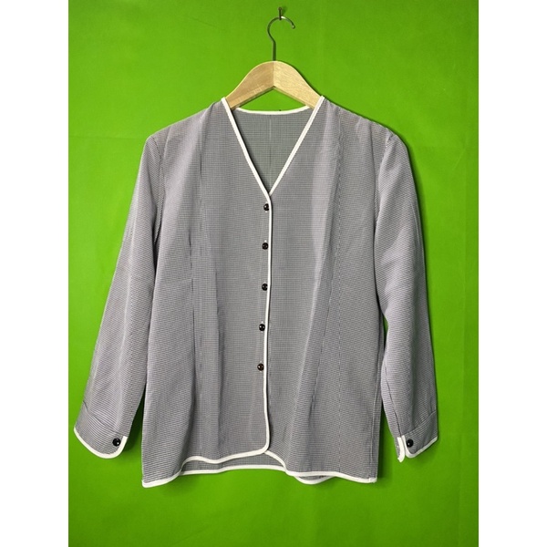 Preloved/Thrift Blouse motif/ Outer motif kotak-kotak korean style