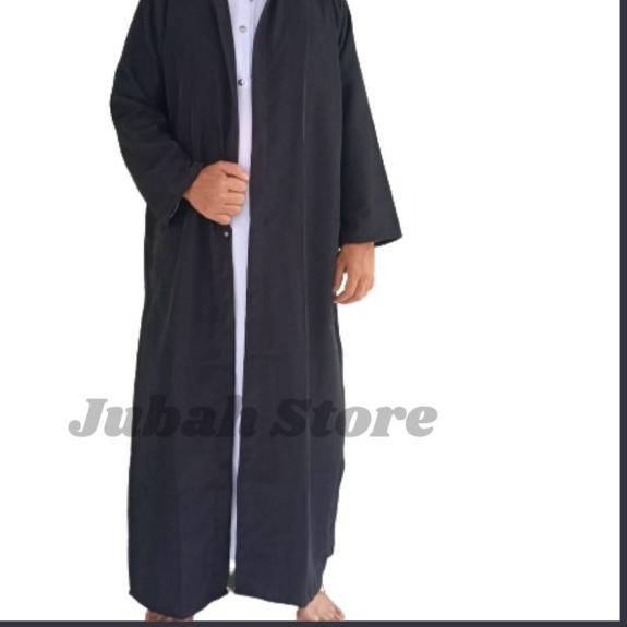 [] JUBAH BELAH / JUBAH LUARAN AL - HARBI / JUBAH HABIB / JUBAH PRIA - M, Hitam