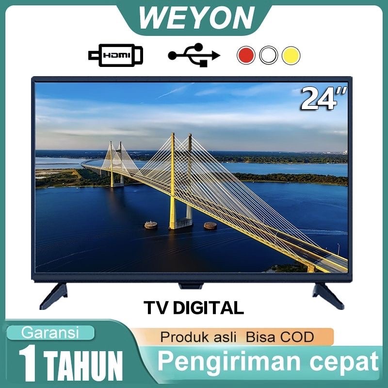 [BIG SALE] TV DIGITAL LED 24 INCH DVB-T2 FULL HD 1080P SUPPORT USB HDMI VGA VA GARANSI 5TAHUN LAYAR TIPIS