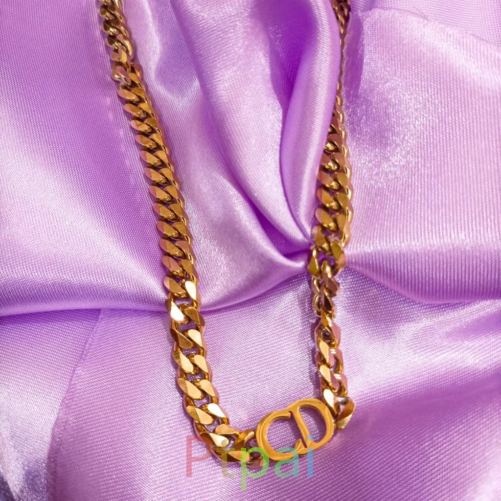 Kalung Titanium Perhiasan Fashion DOLCANNA NECKLACE Rantai Steel Lapis Emas Anti Karat Wanita Ori Korean Style Liontin Retro CD