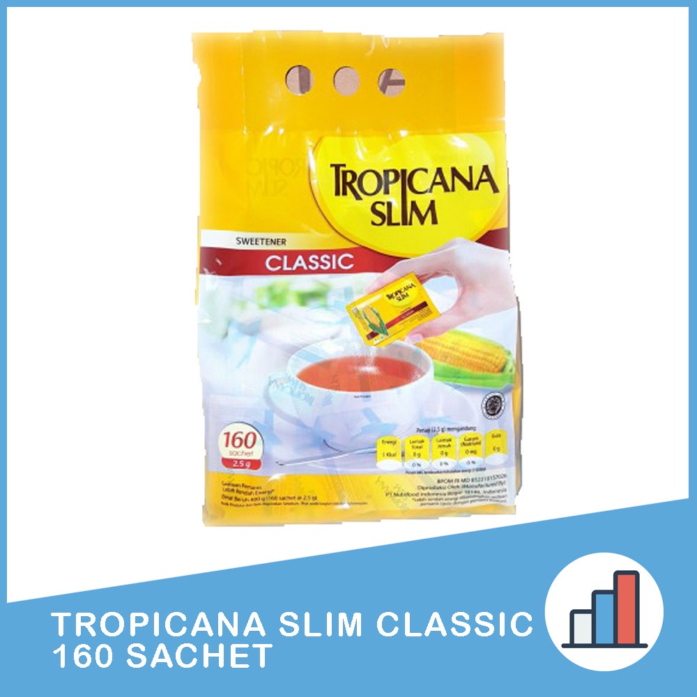 

Tropicana Slim Sweetener Classic Gula Jagung 160 Sachet
