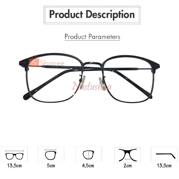 Kacamata Photocromic Wanita Pria Berubah Warna Frame Kotak Vintage Fashion Import Korean Unisex FREE CASE