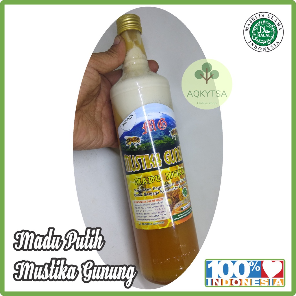 

Madu Putih Tebing Murni Asli Mustika Gunung Lebah Apis Melivera 630ml 1,4kg bruto