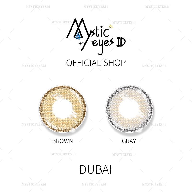 [✅COD] MYSTICEYES SOFTLENS DUBAI SERI LENSA KONTAK  BROWN / GREY NORMAL 14.2 MM