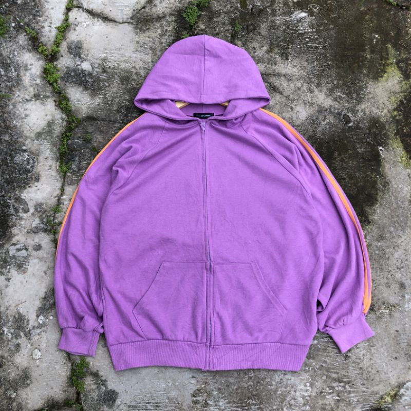 Jaket jumper jemper Zip hoodie ungu taped #spc81 original second asli ori brand