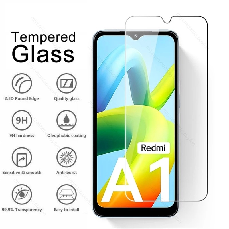 Pelindung Layar Tempered Glass Redmi A1 / Redmi A2 Paket 2 in 1