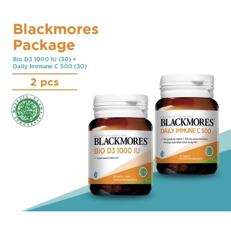 Blackmores Bio D3 1000IU (30) + Blackmores daily immune C 500 mg (30)