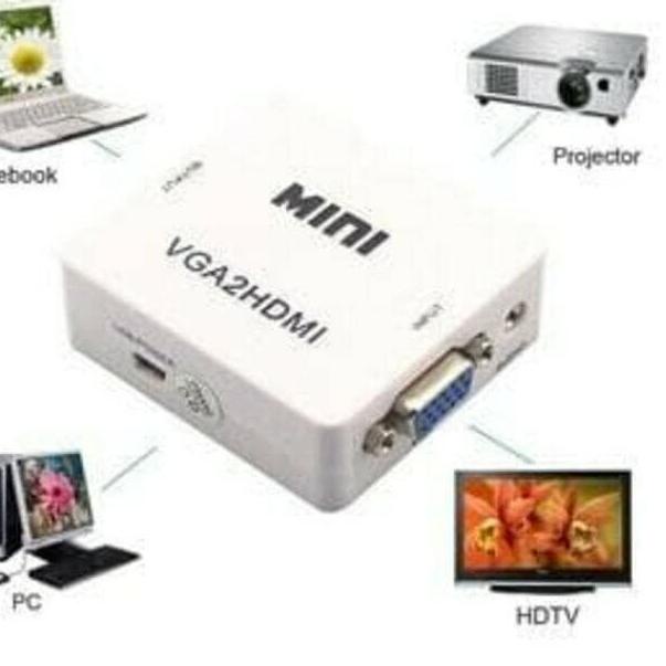 CONVERTER VGA KE HDMI KABEL LAPTOP TO TV FULL HD KONVERTER CABLE