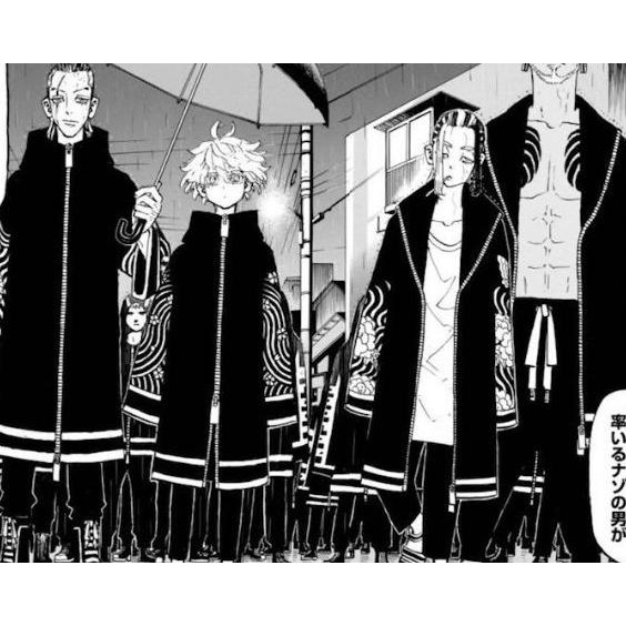 Jaket Jubah Jumbo Sweater Anime Tokyo Revengers Tokyo Brahman Senju - Hitam, L