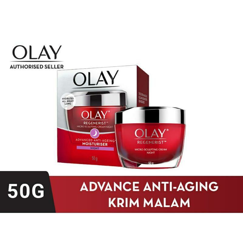 Olay Regenerist Micro Sculpting Night Cream 50gr - Krim Pelembab Advance Anti Aging Krim Malam