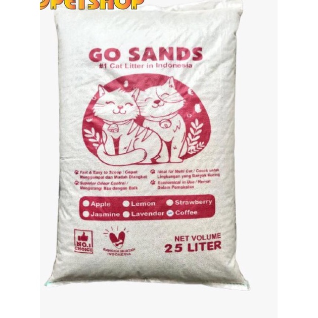 GO SANDS Cat Litter 25L Pasir Kotoran Kucing Ekonomis -
