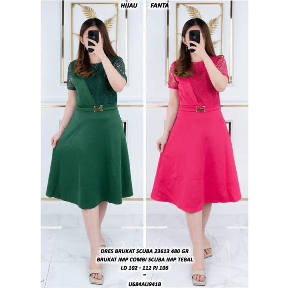 Dress Scuba Tebal 23613 /ld 102-112