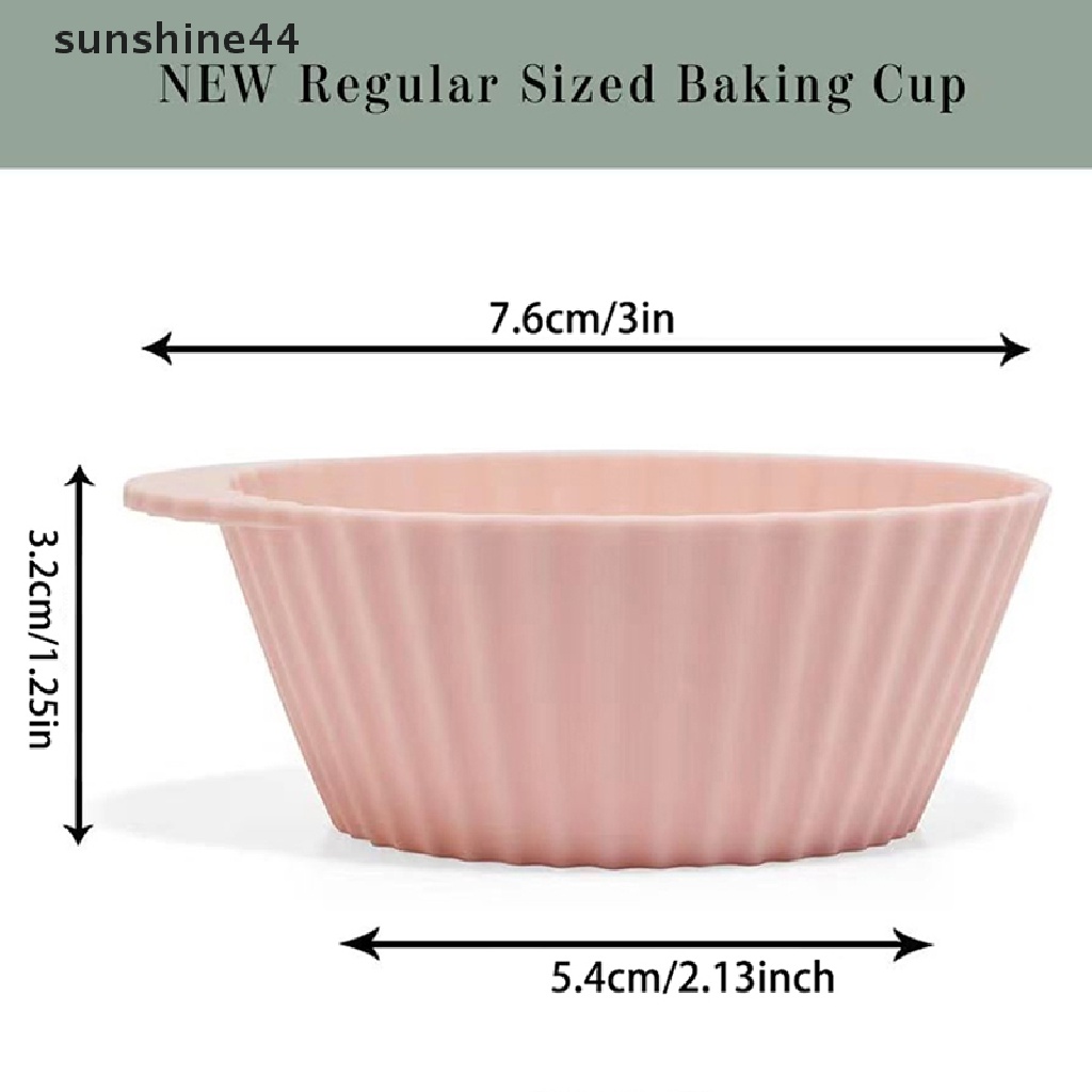 Sunshine 5Pcs / Set Cetakan Muffin Bahan Silikon Dapat Dipakai Ulang