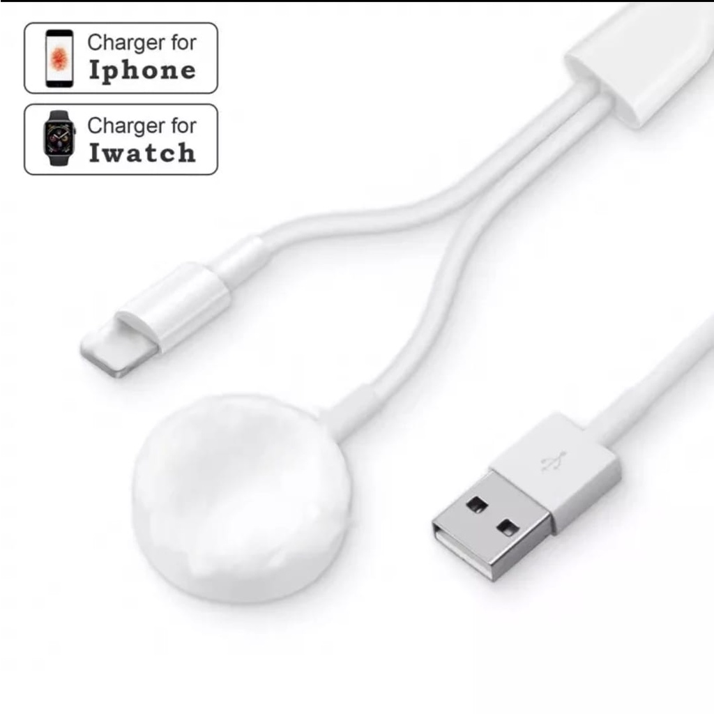 wireless Magnetic Charging Cable untuk Apple Watch Charger dan lighting 2in1