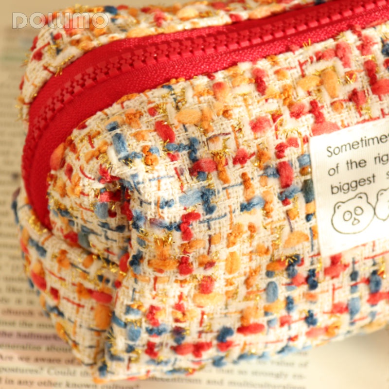 ℡✉✎Sera Sera baru tas pensil tenunan tangan wewangian gadis lucu hati gadis kapasitas besar gadis niche nilai tinggi