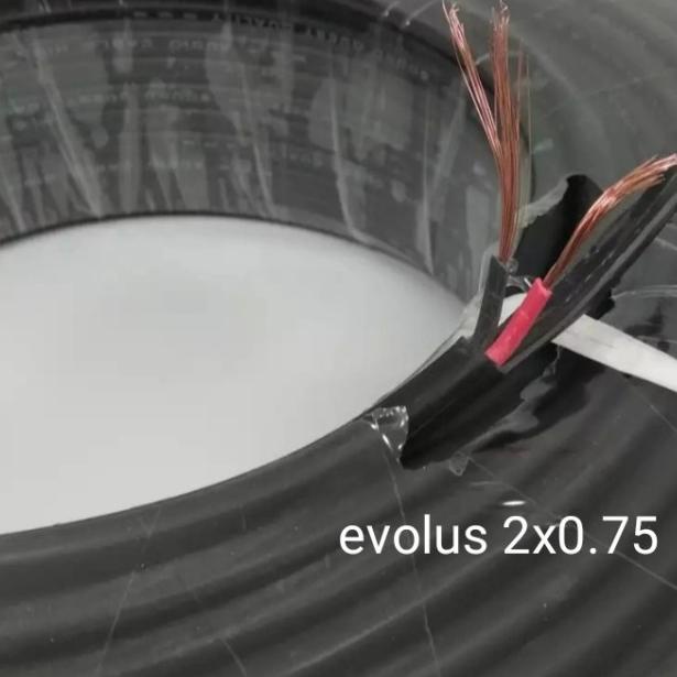 KABEL LISTRIK / AUDIO SERABUT EVOLUS 2X0,75 (50M) - HITAM