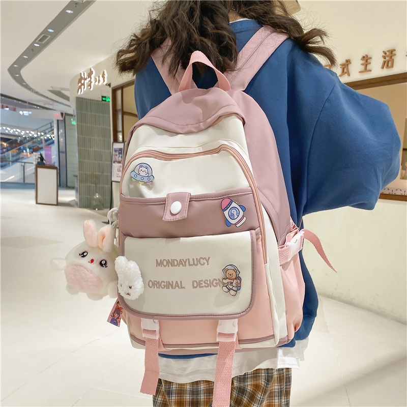 WYK143 Tas Ransel Wanita MondayLucy Original Design Sekolah Kuliah Backpack School Impor TKM