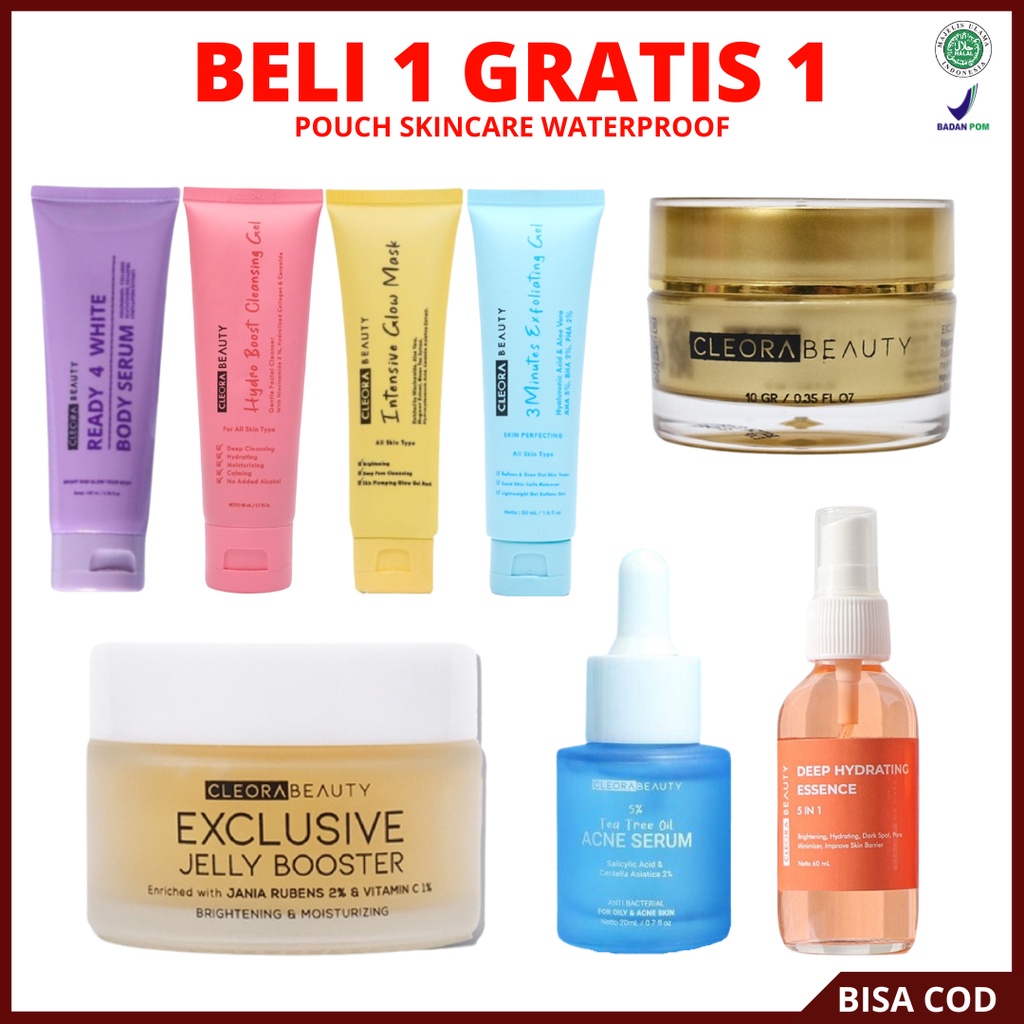 [ FREE GIFT ] Cleora Beauty Exclusive Jelly Booster Original | Pencerah Pemutih Wajah Anti Aging