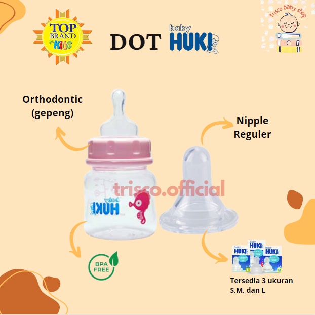 Huki Dot Gepeng Orthodontic dan Reguler Original (Tidak Termasuk Botol)