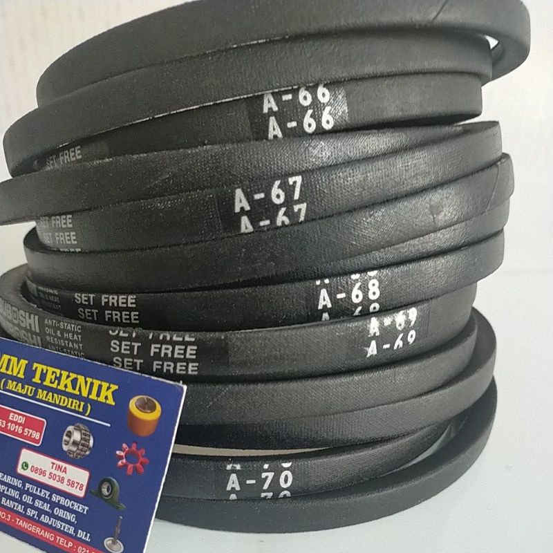 Vanbelt A66 A67 A68 A69 A70 Tali Ban Kipas Bando Mbi Mitsuboshi Vpower Van Fan Belt A 66 67 68 69 70 V- V Pan Panbelt Fanbelt A-66 A-67 A-68 A-69 A-70