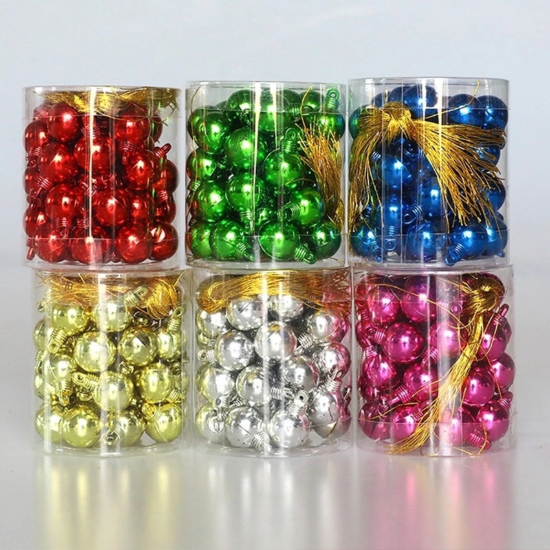 40pcs / Set Ornamen Liontin Bola Elektroplated Untuk Dekorasi Pohon Natal