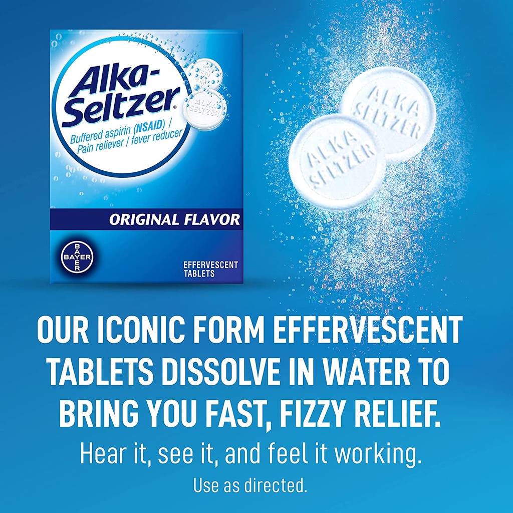 Alka Seltzer Original Sakit Kepala Perut Kembung Maag Mual Hangover