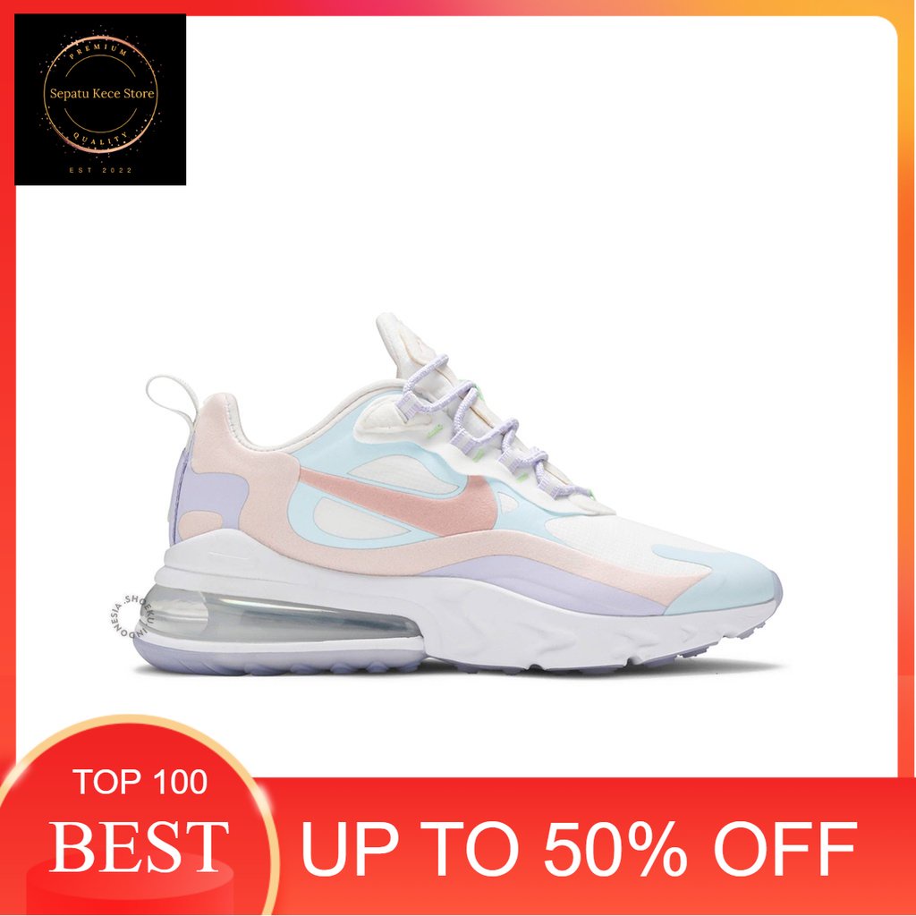 Sepatu Sneakers Air Max 270 React 'Sail Coral Stardust' Import Original Pria Wanita