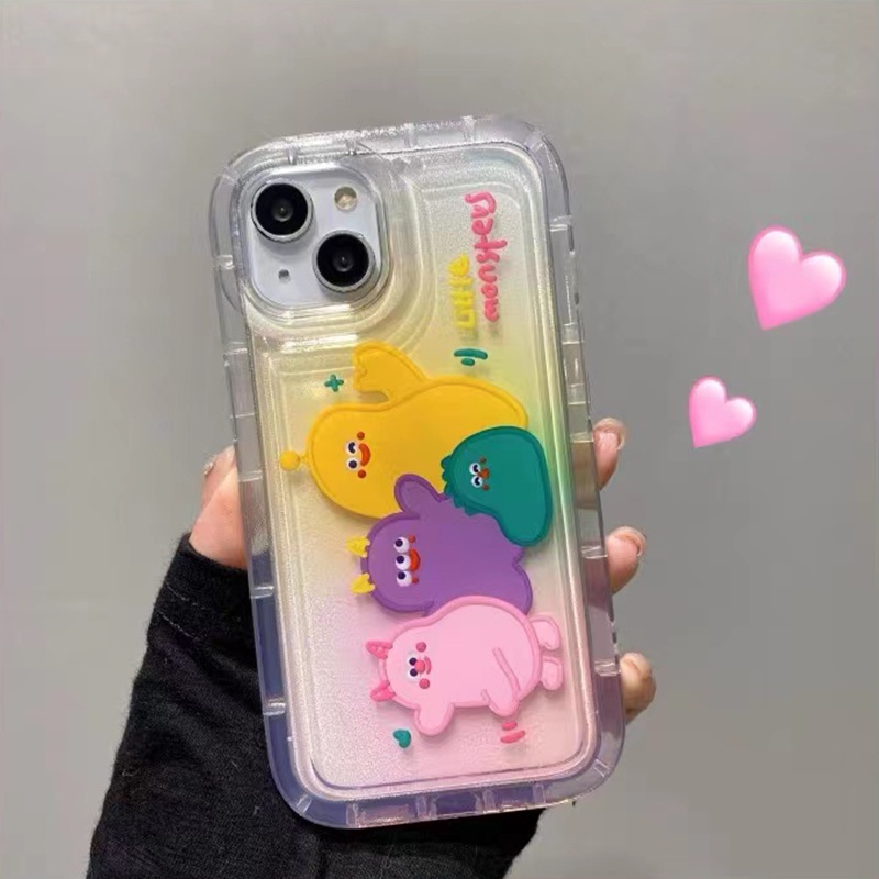 Soft Case Silikon TPU Motif Monster Untuk IPhone 14 13 12 11 Pro XS Max X XR 8 7 6 6S Plus