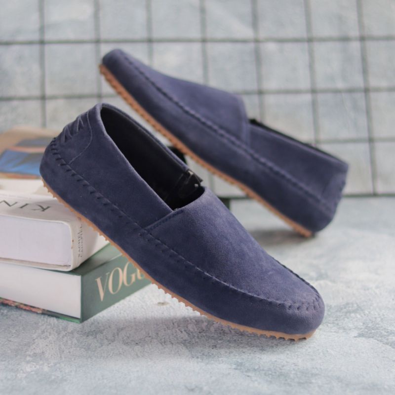 Sepatu Slip On Pria Santai Casual Formal Kulit Suede Sintetis Kerja Kuliah Kantor Kondangan Xshoesbdg.id x Siena