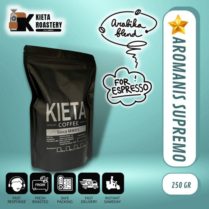 

Discount Kopi Arabika Aromanis Supremo Blend 250gr /KOPI RUBE/KOPI SLB/KOPI KAPAL API/KOPI RUBE