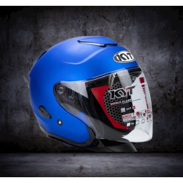 Helm KYT Kyoto R Solid Blue Doff / Kyoto Biru Doff / Half Face Original KYT-HELM KYT KYOTO