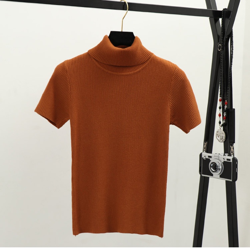 CS022 TURTELNEK RAJUT WANITA TANGAN PENDEK