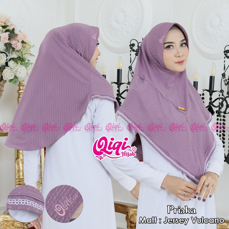 [ Qiqi Hijab ] PRISKA•• hijab pet list•• hijab instan jersey vulcano