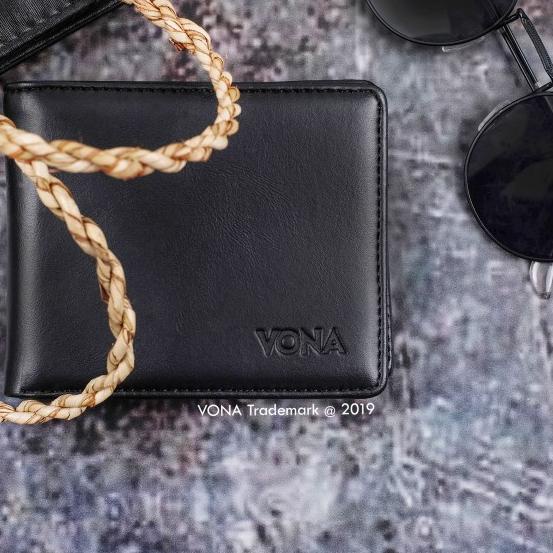 VONA Dompet Pria Kulit PU / Dompet Kartu Keren - MAJOR - Hitam